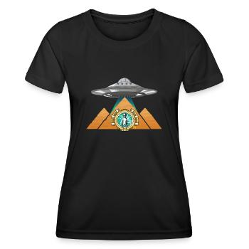Ancient Astronaut Egyptian Pyramid For Anthropolog - Frauen Funktions-T-Shirt - Schwarz - Vorne - AI Model Female 172 light (172cm)