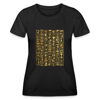 Hiéroglyphes égyptiens pour archéologue - T-shirt sport Femme - noir - Devant - AI Model Female 172 light (172cm)