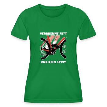 Verbrenne Fett und kein Sprit Eine nachhaltige Art - Frauen Funktions-T-Shirt - Kelly Green - Vorne - AI Model Female 172 dark (172cm)