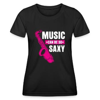Saxophone Saxy Music Jazz Saxophones - T-shirt sport Femme - noir - Devant - AI Model Female 172 light (172cm)