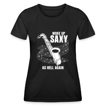 Saxophoniste Jazz Musique Saxophones Saxy - T-shirt sport Femme - noir - Devant - AI Model Female 172 light (172cm)