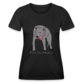 Wolf Grilling BBQ Steak Meat - T-shirt sport Femme - noir - Devant - AI Model Female 172 light (172cm)