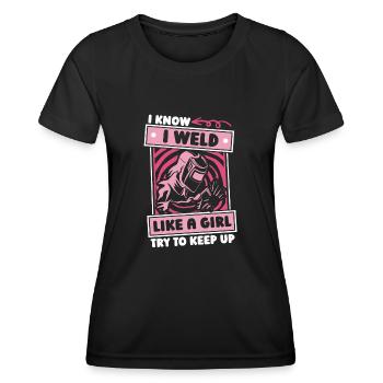 Serrurier Soudeur - T-shirt sport Femme - noir - Devant - AI Model Female 172 light (172cm)