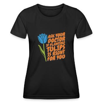 Tulpen Witzig Tulpen - Frauen Funktions-T-Shirt - Schwarz - Vorne - AI Model Female 172 light (172cm)