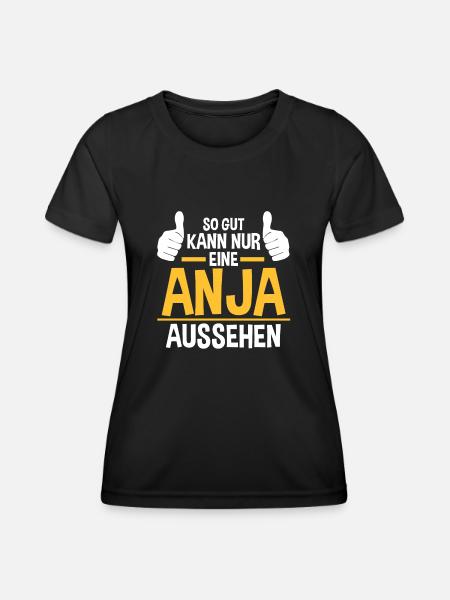 Anja - Frauen Funktions-T-Shirt - Schwarz