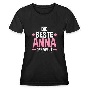 Anna - Frauen Funktions-T-Shirt - Schwarz - Vorne - AI Model Female 172 light (172cm)