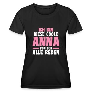 Anna - Frauen Funktions-T-Shirt - Schwarz - Vorne - AI Model Female 172 light (172cm)