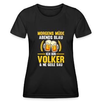 Volker - Frauen Funktions-T-Shirt - Schwarz - Vorne - AI Model Female 172 light (172cm)