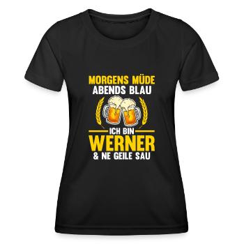 Werner - Frauen Funktions-T-Shirt - Schwarz - Vorne - AI Model Female 172 light (172cm)