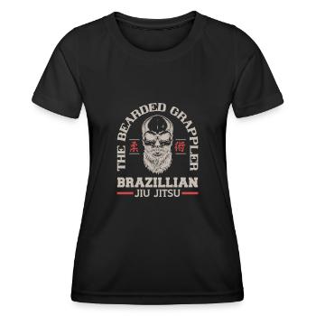 Bearded Grappler Skull Brazili | BrazilianJiuJitsu - Women's Functional T-Shirt - black - Front - AI Model Female 172 light (172cm)