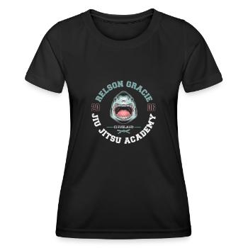 Académie de Jiu-Jitsu | JiuJitsu brésilien - T-shirt sport Femme - noir - Devant - AI Model Female 172 light (172cm)