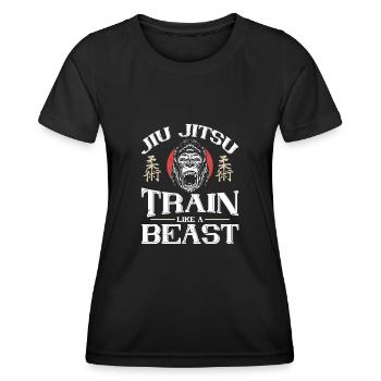 Entraînez-vous comme une bête | JiuJitsu brésilien - T-shirt sport Femme - noir - Devant - AI Model Female 172 light (172cm)
