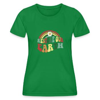 Thème du Jour de la Terre 2023 Restaurer notre Terre - T-shirt sport Femme - vert - Devant - AI Model Female 172 dark (172cm)
