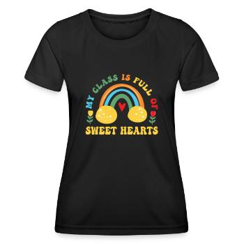 My Class Is Full Of Sweethearts - Women's Functional T-Shirt - black - Front - AI Model Female 172 light (172cm)