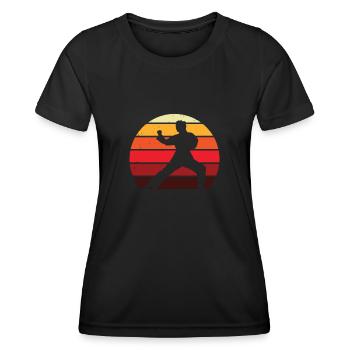 Karaté Rétro | Karaté - T-shirt sport Femme - noir - Devant - AI Model Female 172 light (172cm)