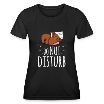 Squirrel Sleep Bed Tired Squirrel - Women's Functional T-Shirt - black - Front - AI Model Female 172 light (172cm)