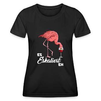 Ça dégénère quand même Flamingo - T-shirt sport Femme - noir - Devant - AI Model Female 172 light (172cm)