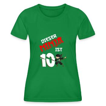 10. Geburtstag Junge 10 Jahre alt - Frauen Funktions-T-Shirt - Kelly Green - Vorne - AI Model Female 172 dark (172cm)