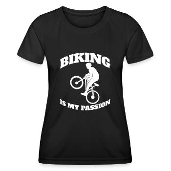 Fahrradfahrer Fahrrad Radfahren Radfahrer Radeln - Frauen Funktions-T-Shirt - Schwarz - Vorne - AI Model Female 172 light (172cm)