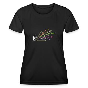 Bogenschütze Prisma Regenbogen Licht Physik - Frauen Funktions-T-Shirt - Schwarz - Vorne - AI Model Female 172 light (172cm)