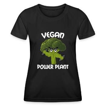 Vegan Broccoli Bodybuilding Vegan - Women's Functional T-Shirt - black - Front - AI Model Female 172 light (172cm)