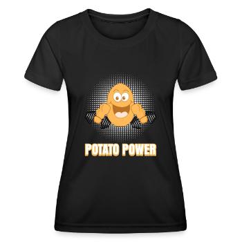 Vegan Potato Bodybuilding Vegan - Women's Functional T-Shirt - black - Front - AI Model Female 172 light (172cm)