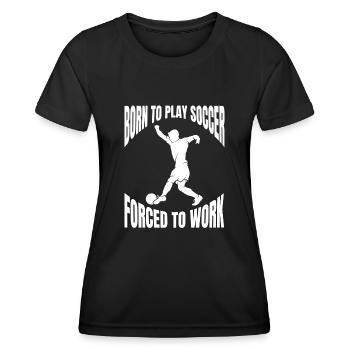 Fußballdesign Fußballspieler Fußballmannschaft - Frauen Funktions-T-Shirt - Schwarz - Vorne - AI Model Female 172 light (172cm)