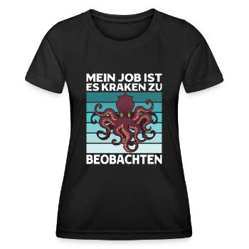 Meeresbiologe Meeresforscher Oktopus Meerestier - Frauen Funktions-T-Shirt - Schwarz - Vorne - AI Model Female 172 light (172cm)