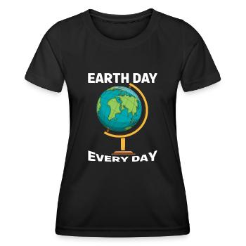 Save Nature Oceans Day Everyday Earth Day - Frauen Funktions-T-Shirt - Schwarz - Vorne - AI Model Female 172 light (172cm)