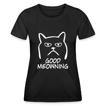 Hauskatze Katzen Guten Morgen Katze - Frauen Funktions-T-Shirt - Schwarz - Vorne - AI Model Female 172 light (172cm)