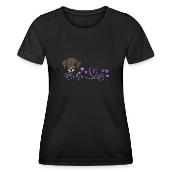 Whippet - Frauen Funktions-T-Shirt - Schwarz - Vorne - AI Model Female 172 light (172cm)