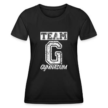 Team G Gymnasium - Schulkind Schulwechsel Gymnasia - Frauen Funktions-T-Shirt - Schwarz - Vorne - AI Model Female 172 light (172cm)
