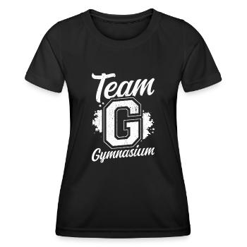 Team G Gymnasium - Schulkind Schulwechsel Gymnasia - Frauen Funktions-T-Shirt - Schwarz - Vorne - AI Model Female 172 light (172cm)