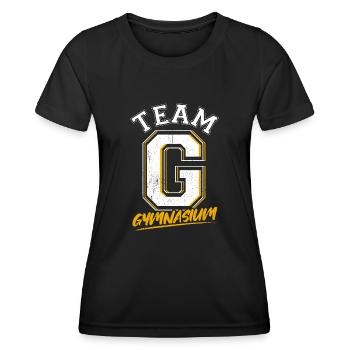 Team G Gymnasium - Schulkind Schulwechsel Geschenk - Frauen Funktions-T-Shirt - Schwarz - Vorne - AI Model Female 172 light (172cm)