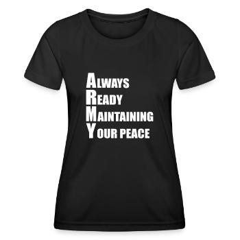 Funny US Army Military American Soldier Army - Women's Functional T-Shirt - black - Front - AI Model Female 172 light (172cm)