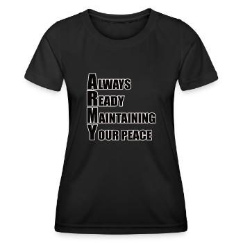 Funny US Army Military American Soldier Army - Women's Functional T-Shirt - black - Front - AI Model Female 172 light (172cm)