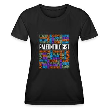 Paleontologist - Words - Women's Functional T-Shirt - black - Front - AI Model Female 172 light (172cm)