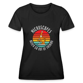 Biologie Biologe Mikroskop - Frauen Funktions-T-Shirt - Schwarz - Vorne - AI Model Female 172 light (172cm)
