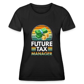 Futur directeur fiscal - T-shirt sport Femme - noir - Devant - AI Model Female 172 light (172cm)