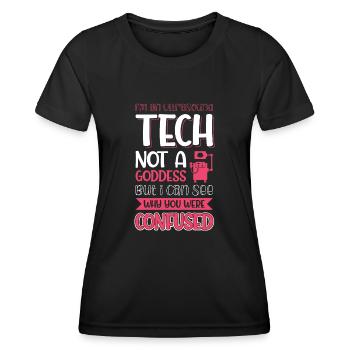 Ich bin ein Ultraschalltechniker, keine Göttin - Aber ich kann - Frauen Funktions-T-Shirt - Schwarz - Vorne - AI Model Female 172 light (172cm)