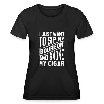 Je veux juste siroter mon bourbon et mon - T-shirt sport Femme - noir - Devant - AI Model Female 172 light (172cm)