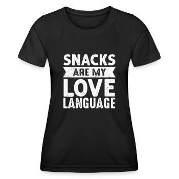 Snacks Are My Love Language - Women's Functional T-Shirt - black - Front - AI Model Female 172 light (172cm)