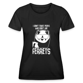Furets avec lunettes de soleil - T-shirt sport Femme - noir - Devant - AI Model Female 172 light (172cm)