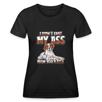 Épagneul de Bretagne - T-shirt sport Femme - noir - Devant - AI Model Female 172 light (172cm)