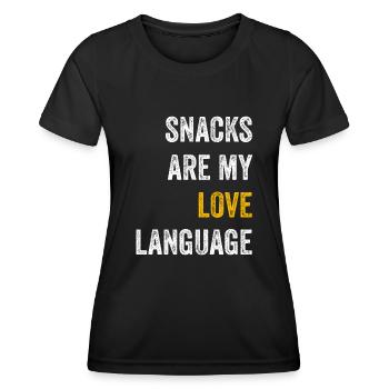 Les collations sont mon langage d’amour - T-shirt sport Femme - noir - Devant - AI Model Female 172 light (172cm)