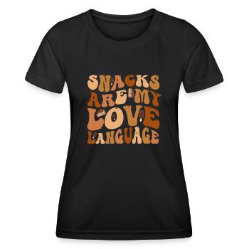 Snacks Are My Love Language - Women's Functional T-Shirt - black - Front - AI Model Female 172 light (172cm)