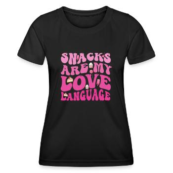 Snacks Are My Love Language - Women's Functional T-Shirt - black - Front - AI Model Female 172 light (172cm)