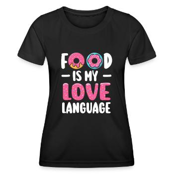 Essen ist meine Liebessprache - Frauen Funktions-T-Shirt - Schwarz - Vorne - AI Model Female 172 light (172cm)
