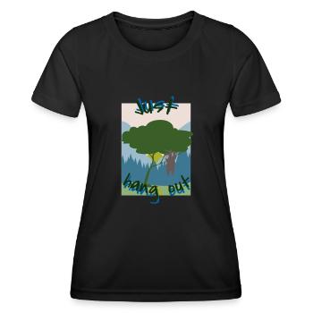 just hang out - Frauen Funktions-T-Shirt - Schwarz - Vorne - AI Model Female 172 light (172cm)
