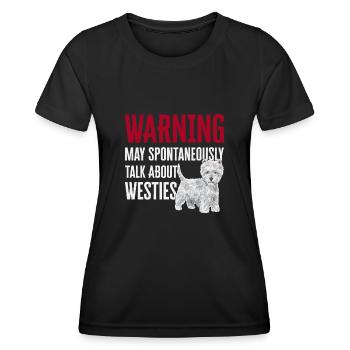 West Highland White Terrier Westie - T-shirt sport Femme - noir - Devant - AI Model Female 172 light (172cm)